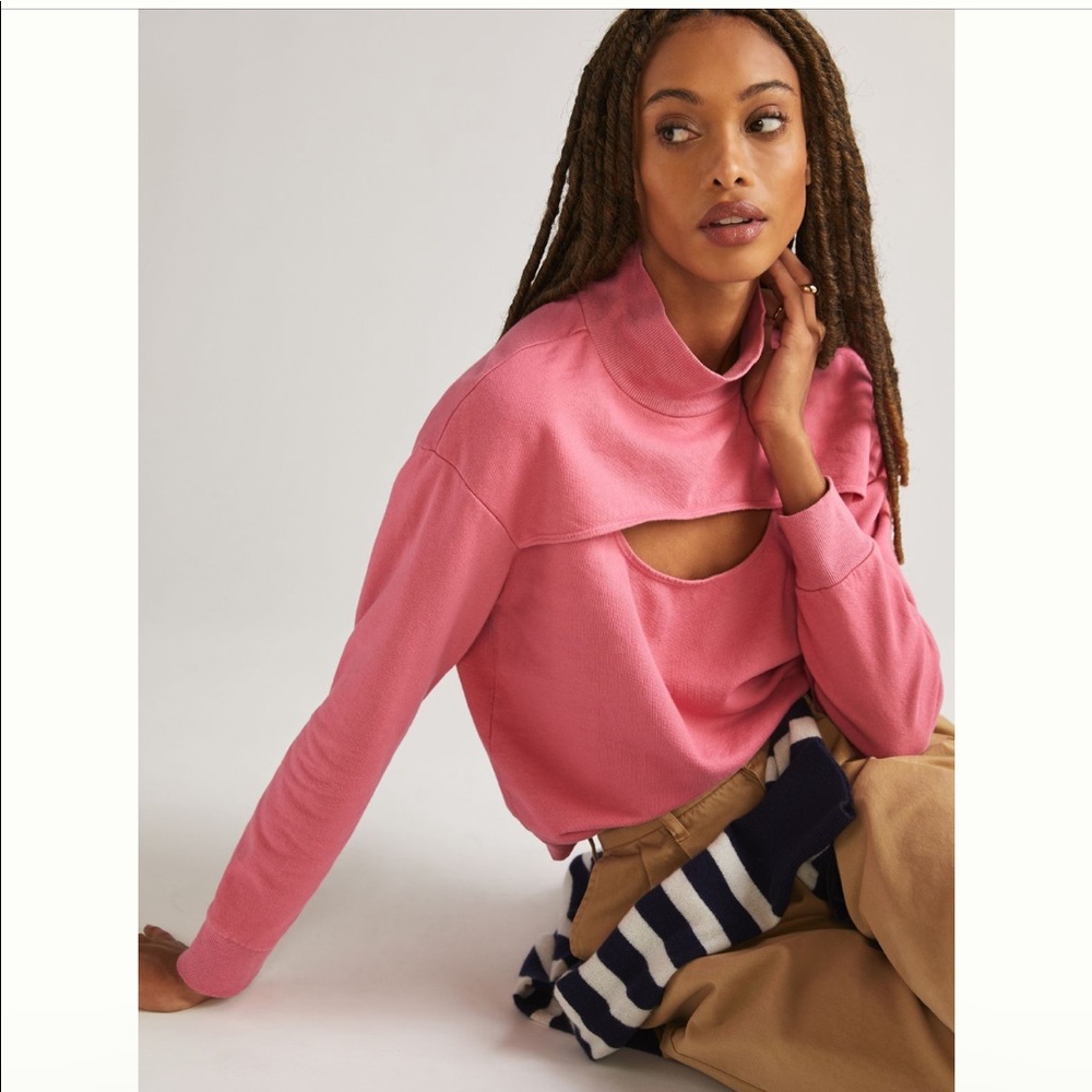 NWT Cut-Out Funnel Neck Sweatshirt from Anthropologie